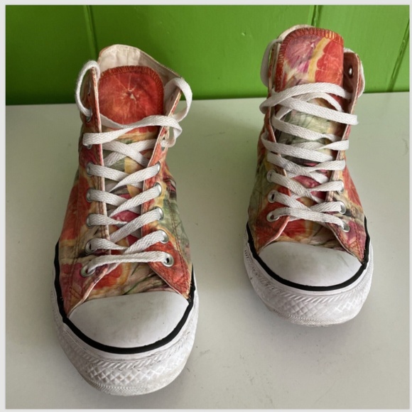 Converse Mens 7.5 / Womens 9.5 All Star Chuck Taylor Hi Grapefruit Print Sneaker - Picture 2 of 7